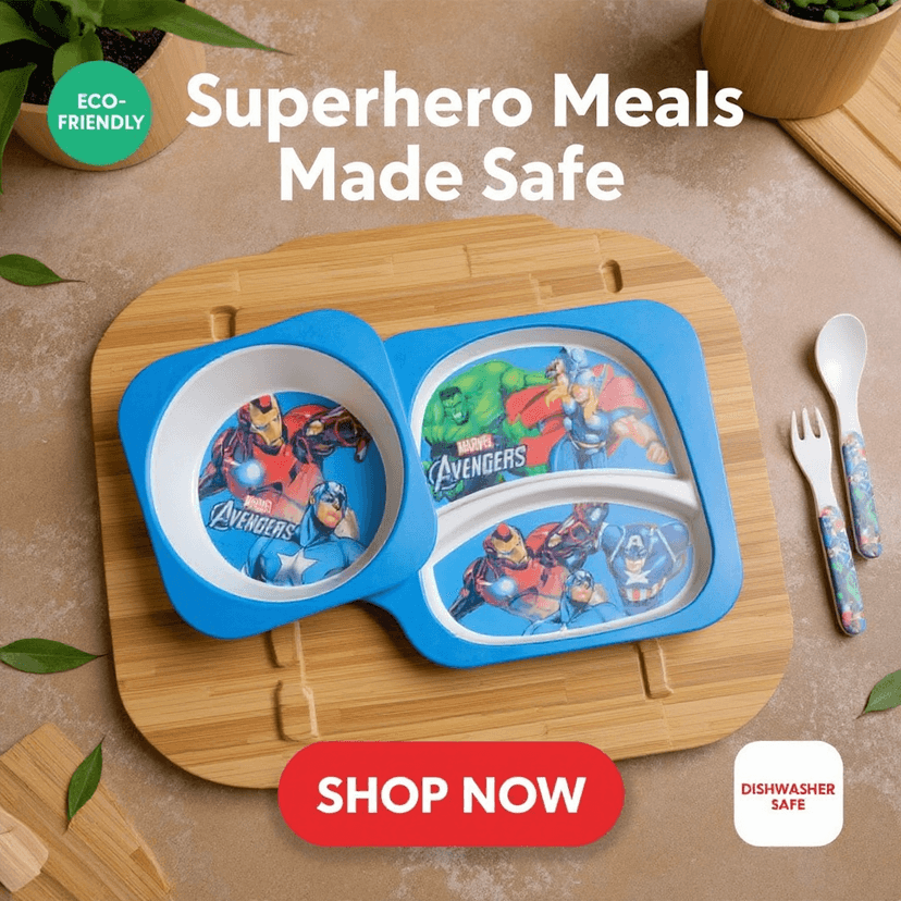 Ad for a child food plate