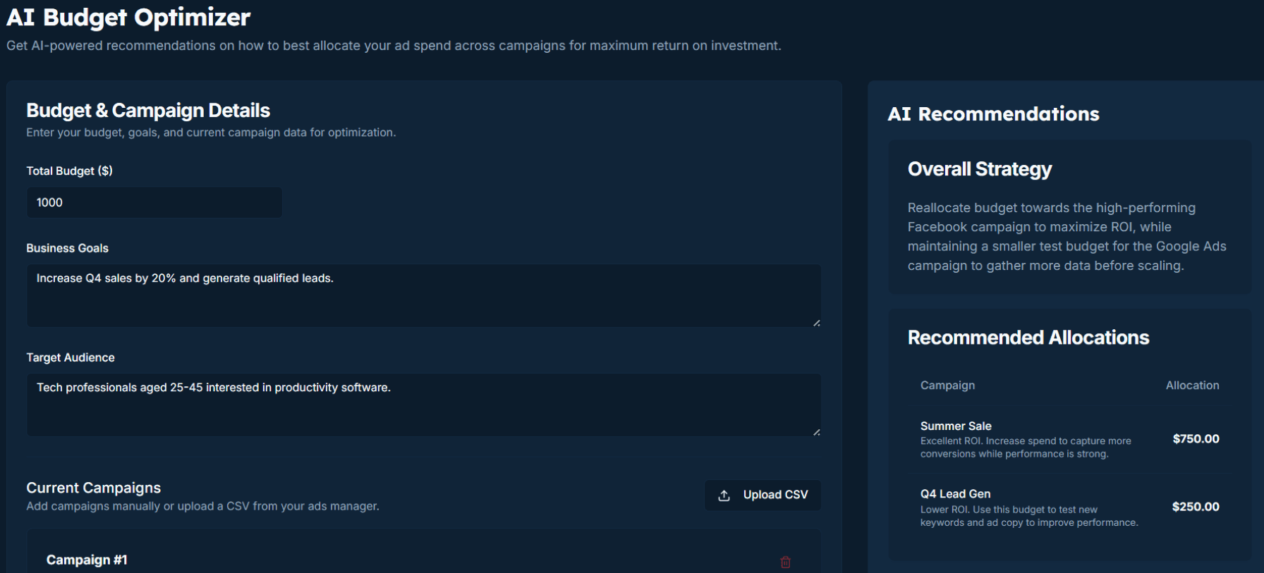 Budget & ROAS Optimization